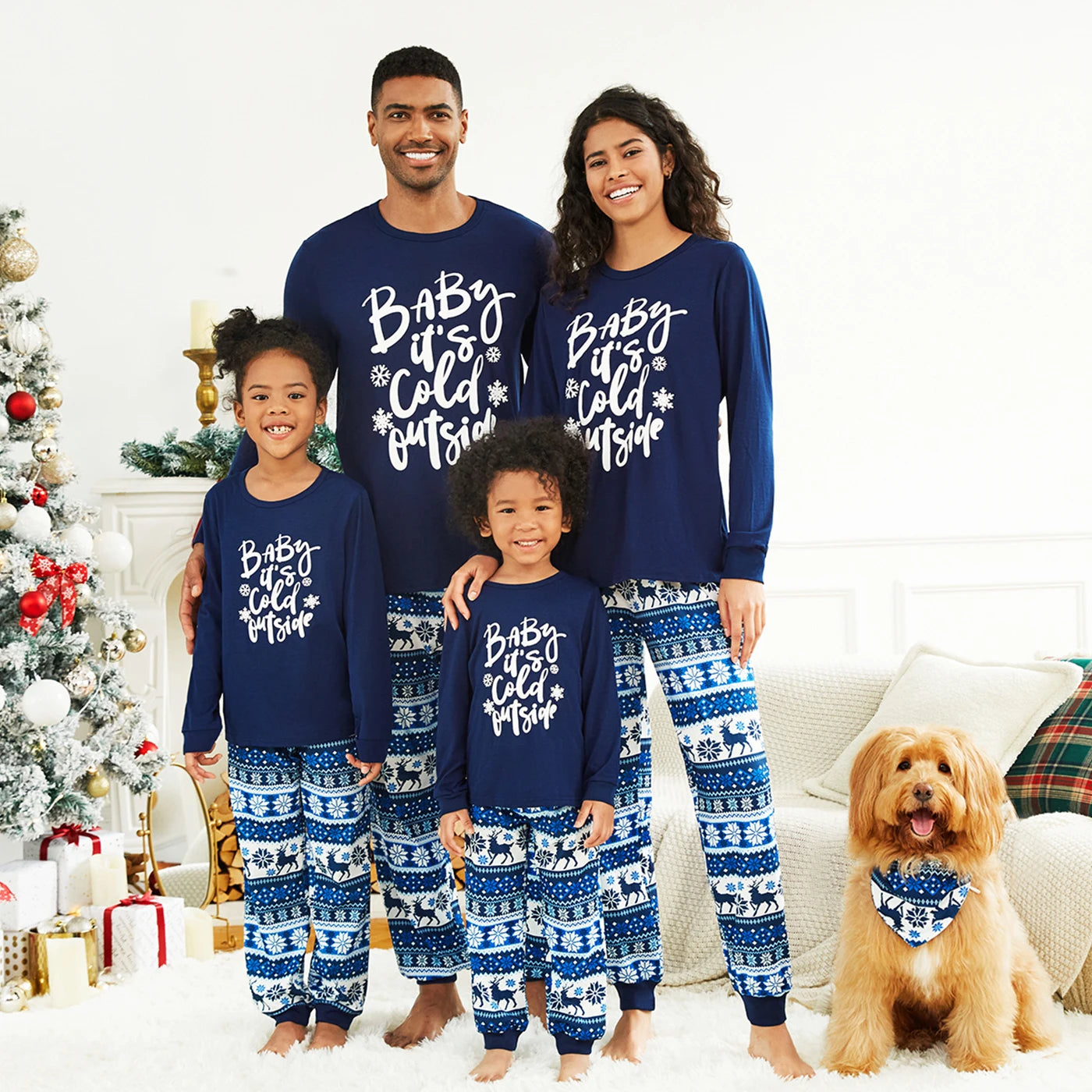 Family’s Matching Christmas Pyjama Set | Letter Top And Reindeer Pants
