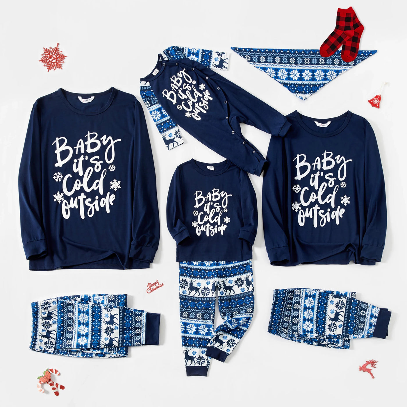 Family’s Matching Christmas Pyjama Set | Letter Top And Reindeer Pants